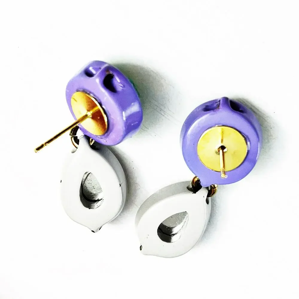 Upcycled J. Crew Brulee Teardrop Aurora Borealis Drop Earrings